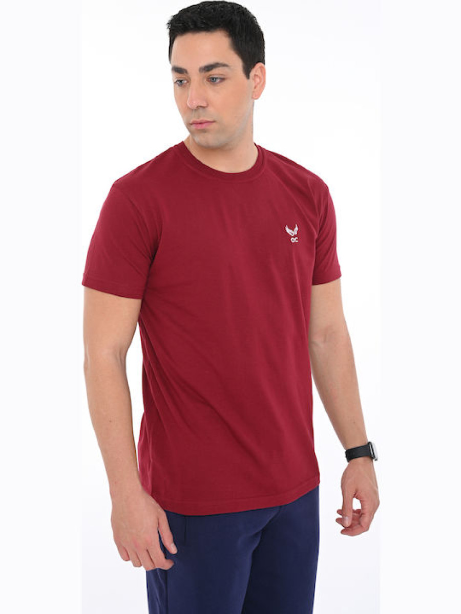 Bodymove Ανδρικό Αθλητικό T-shirt Κοντομάνικο Μπορντό 1382