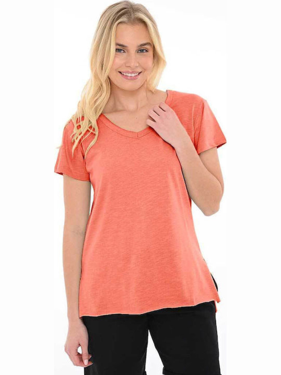 Bodymove Γυναικεία Μπλούζα Βαμβακερή Κοραλί 1390