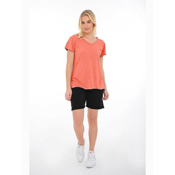 Bodymove Γυναικεία Μπλούζα Βαμβακερή Κοραλί 1390