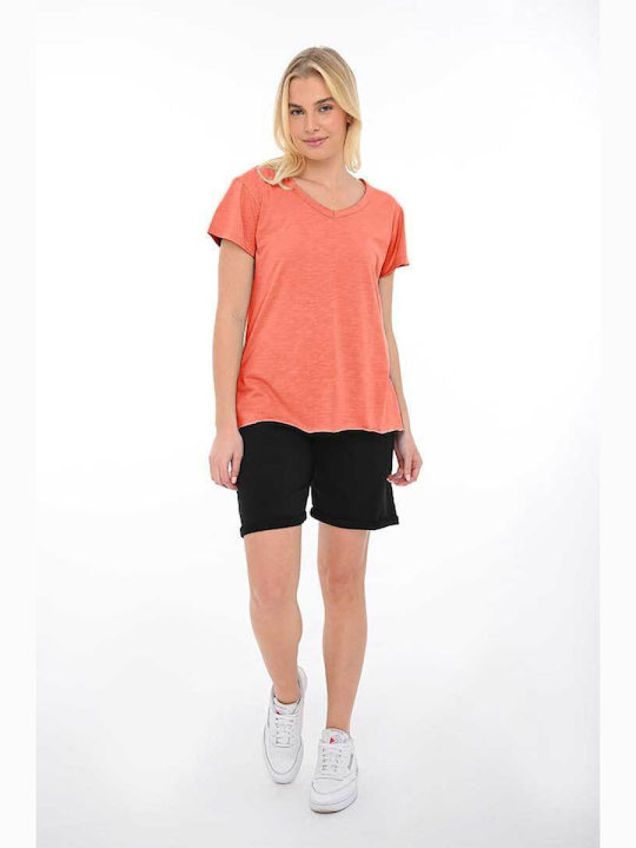 Bodymove Γυναικεία Μπλούζα Βαμβακερή Κοραλί 1390