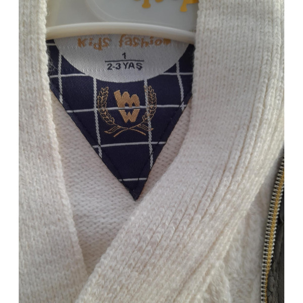 Mini West παιδική λευκή ζακέτα για αγόρια «Sir»30213