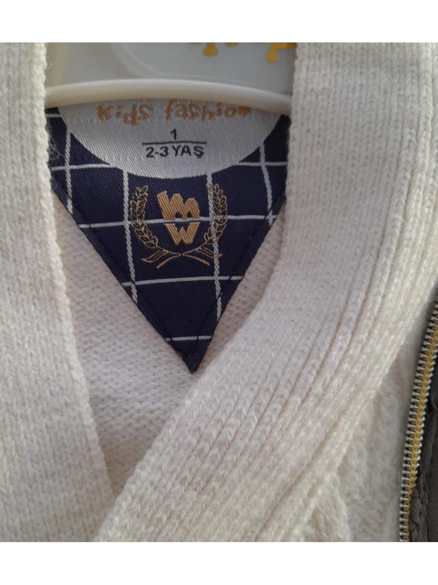 Mini West παιδική λευκή ζακέτα για αγόρια «Sir»30213