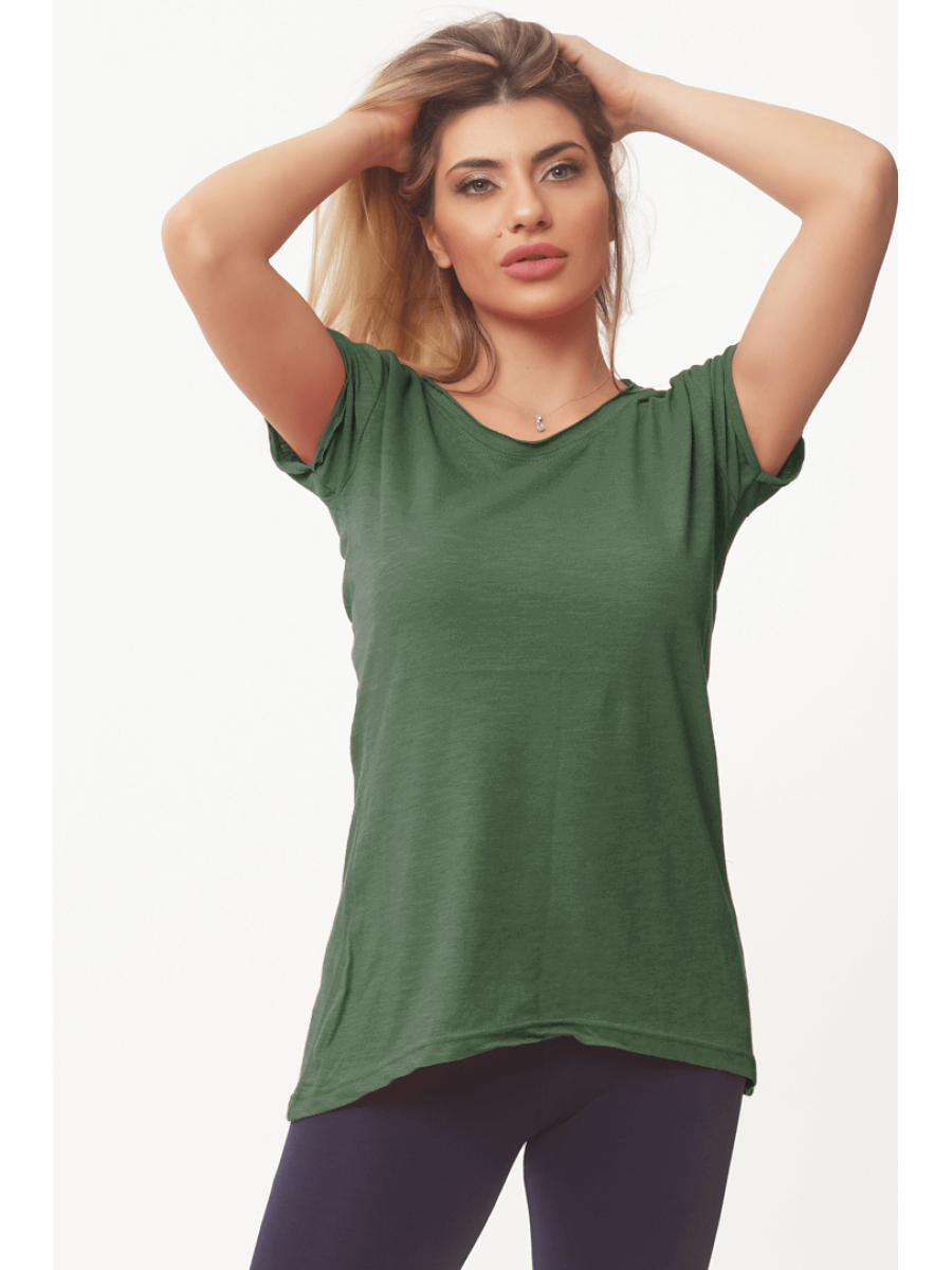 BODY MOVE 894-6 ΜΠΛΟΥΖΑΚΙ KONTOMANIKO ΦΛΑΜΑ ΜΑΝΙΚΙ ΧΑΚΙ